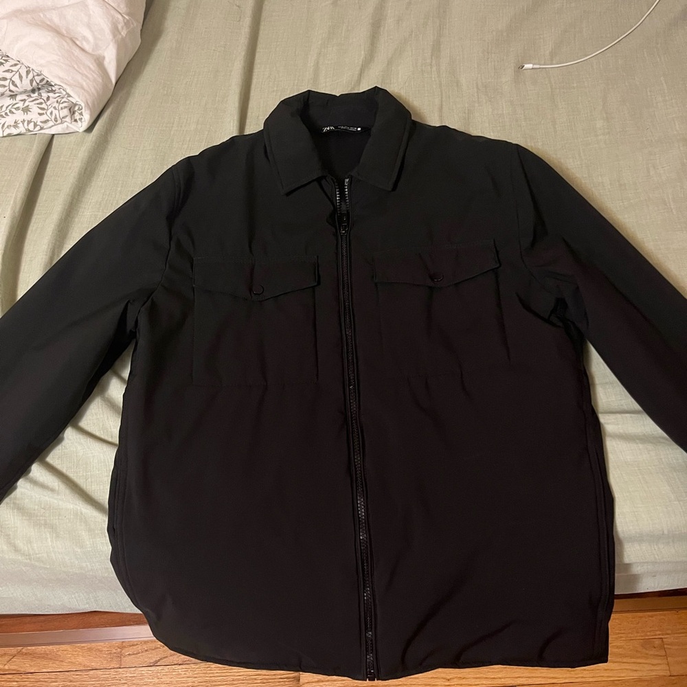 Zara Men's Black Lightweight Shirt Jacket